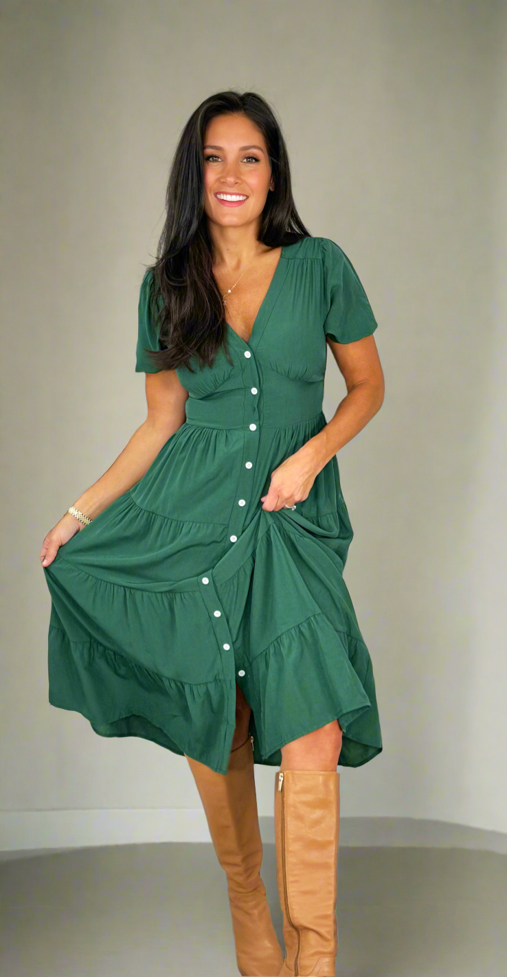 Emerald Envy Midi Dress