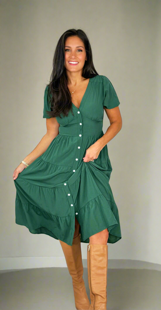 Emerald Envy Midi Dress