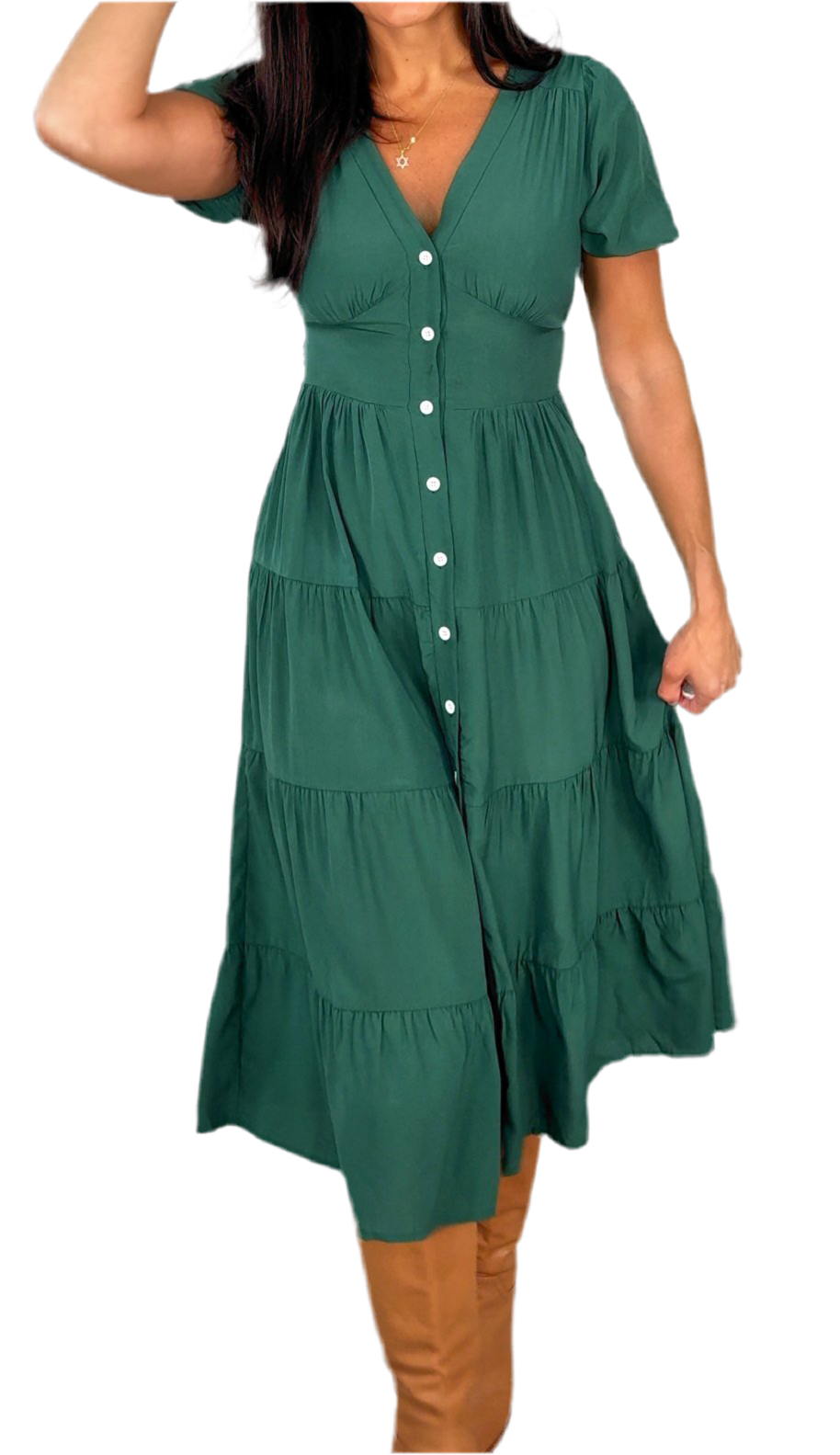 Emerald Envy Midi Dress