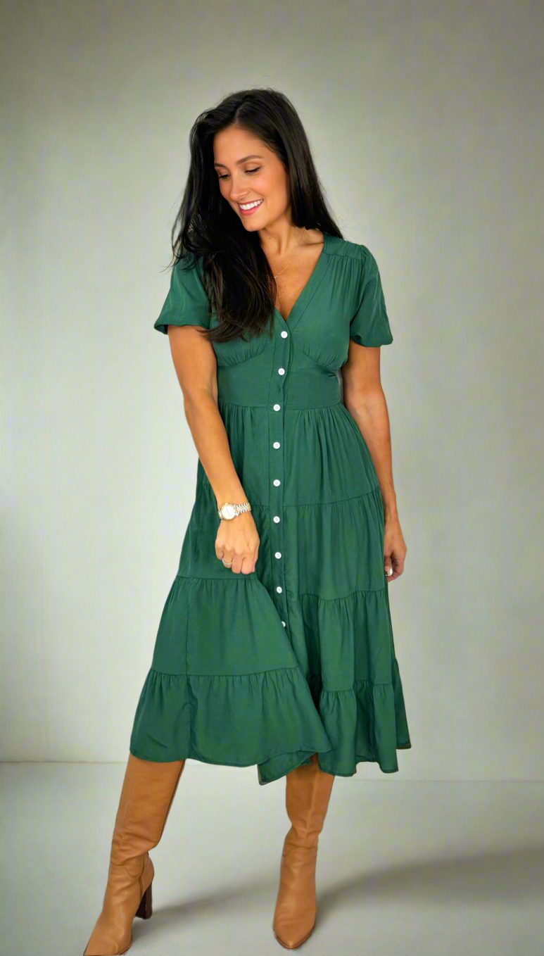 Emerald Envy Midi Dress