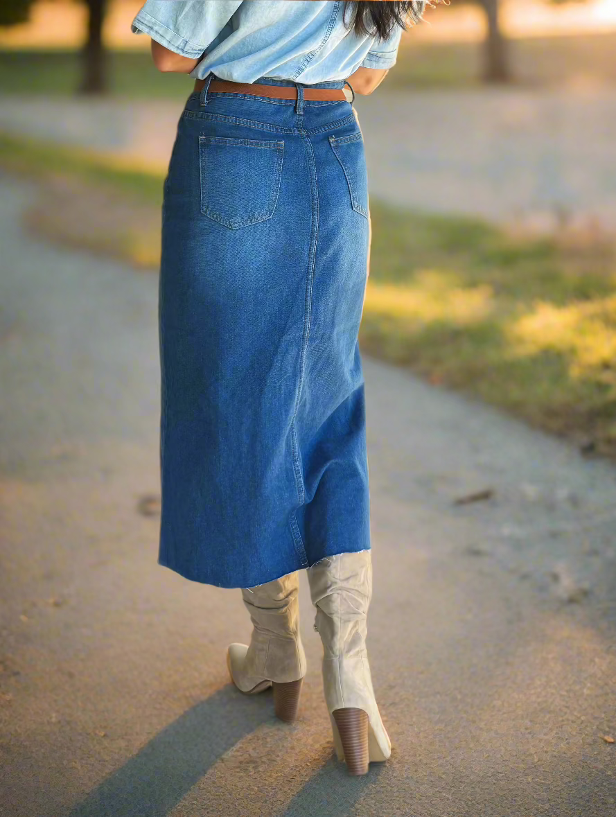 Autumn Stroll Denim Skirt